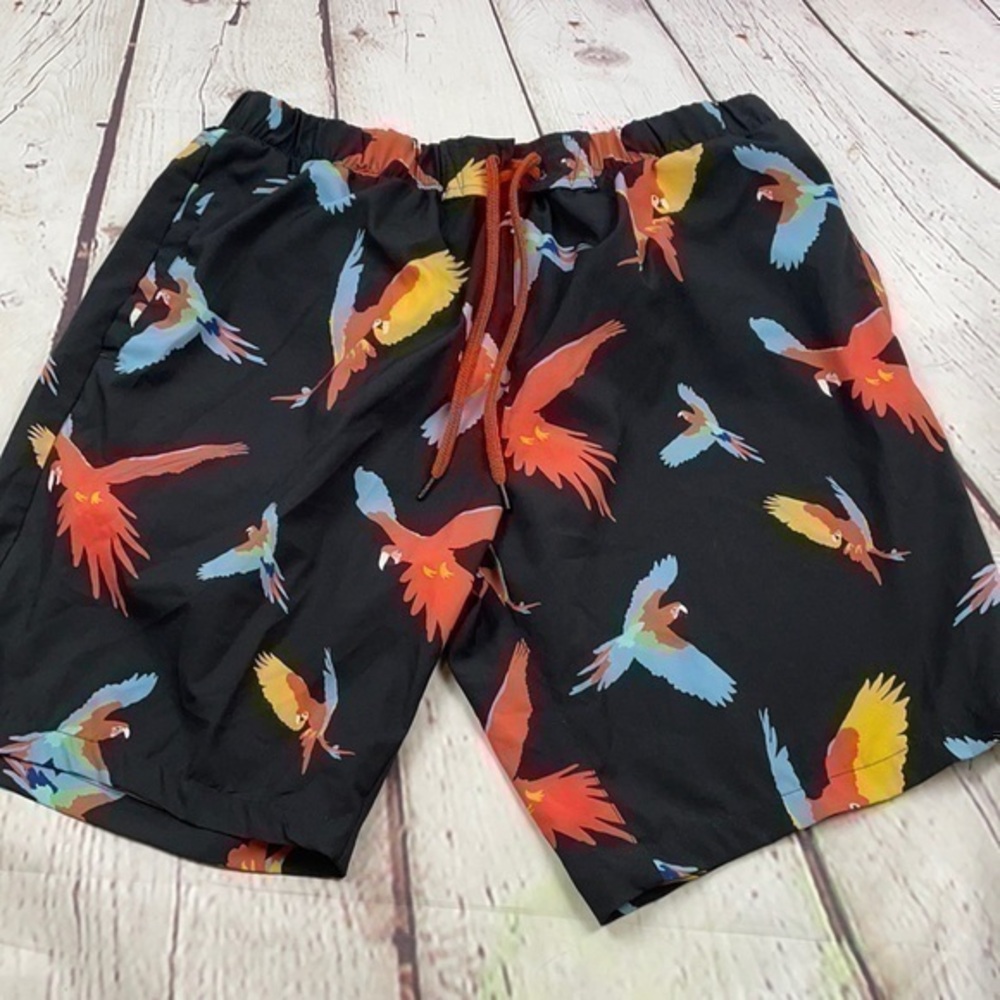 UEC men’s XL parrot swim trunks by No Retreat
